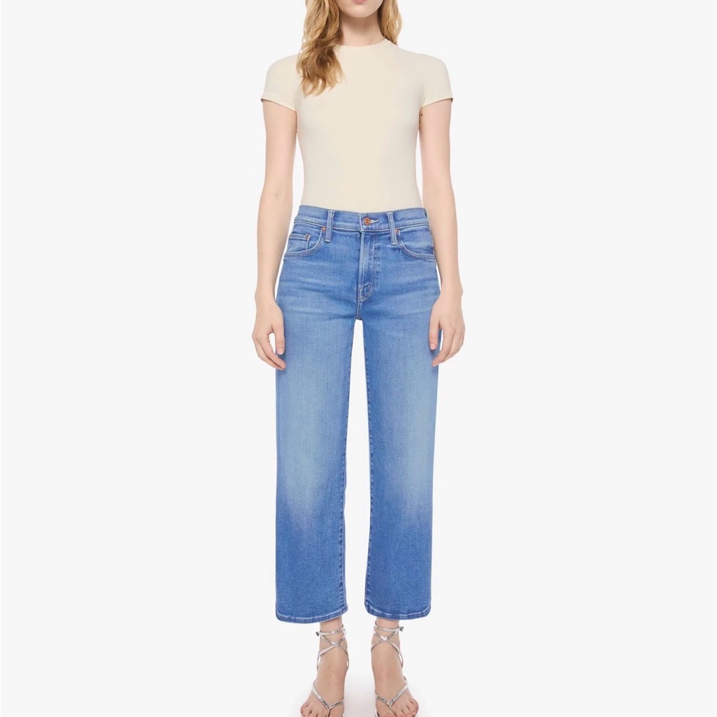 Mother Women Jeans Straight Leg In Light Blue